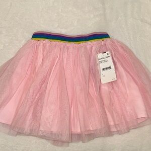 Nordstrom Pink Tulle Skirt with Rainbow Waistband